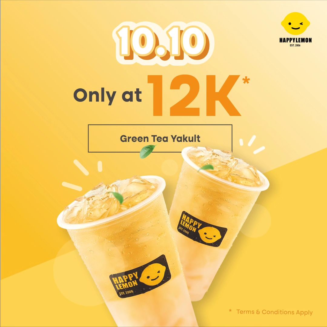 Promo HAPPY LEMON Spesial 10.10 – GREEN TEA YAKULT Hanya 12K