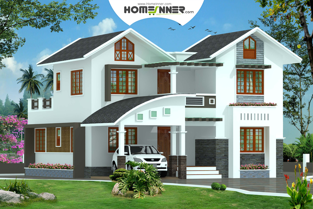 Kerala Style 4 Bhk 1950 sq ft Modern Home Design