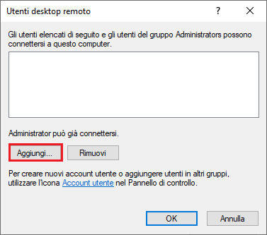 Utenti desktop remoto