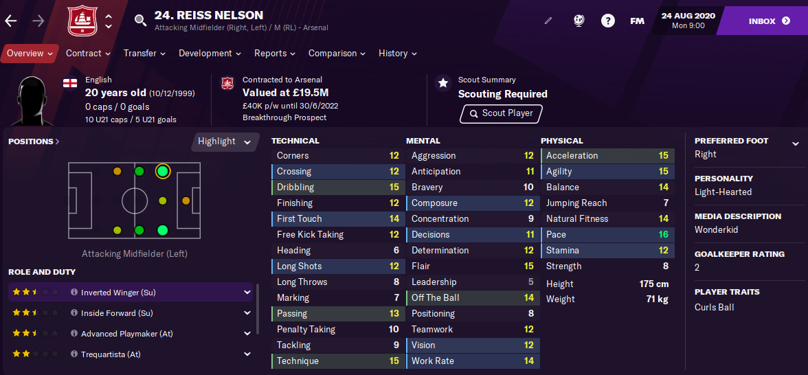 FM21 Reiss Nelson 2021