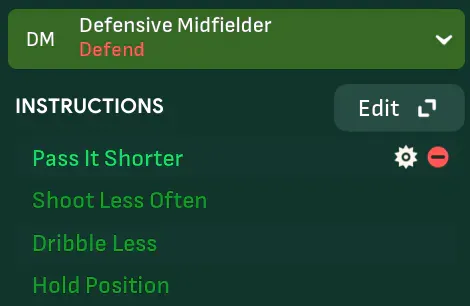 Defensive Midfielder – Defend