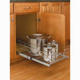 Rev-A-Shelf 14.38-in W x 22-in D x 7-in H 1-Tier Metal Pull Out Cabinet Basket