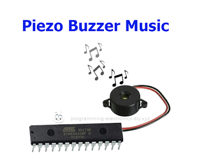 Playing music and tones using a piezo buzzer - library for AVR microcontrollers using timer interrupt | ATmega328P, ATmega88