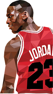 Michael Jordan Basket player graphic wearing red shirt