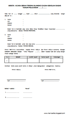 Contoh Format Berita Acara Serah Terima Blangko Ijazah
