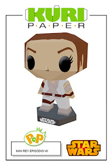 Kuri Paper - Pop Mini Funko Rey E VII Star Wars Papercraft