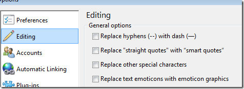 Uncheck all editing options