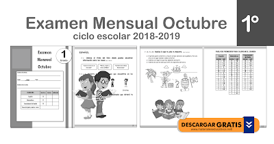 Examen Mensual Octubre Primer Grado 2018-2019