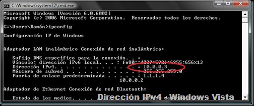 IPConfig - Win VISTA