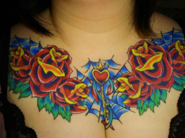 female tattoos on chest