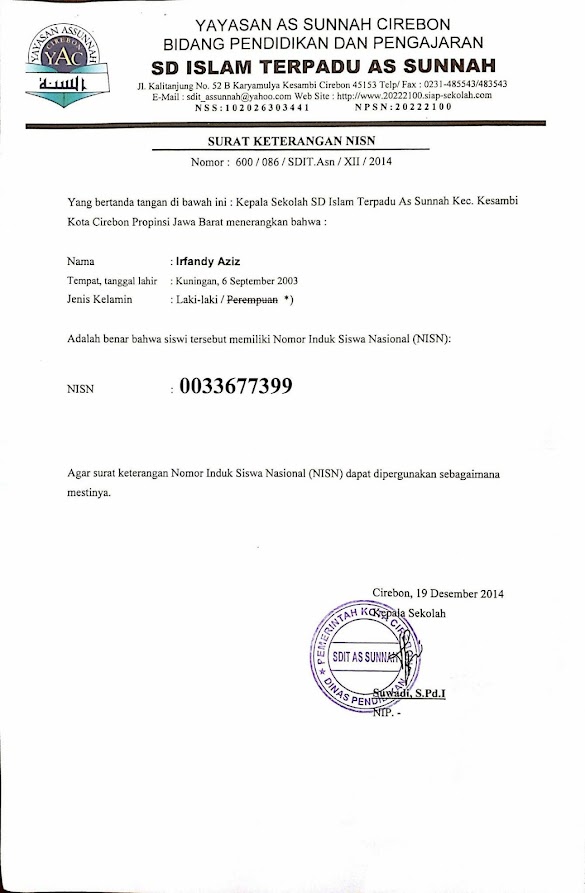 Wow 10 Contoh Surat Keterangan Nisn Ganda Database Contoh Surat Lengkap