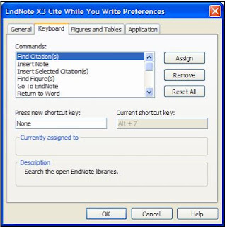 Set EndNote CWYW Keyboard Shortcuts in MSWord