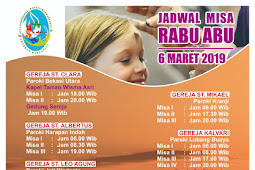 Jadwal Misa Rabu Abu Gereja St. Albertus Agung 2019