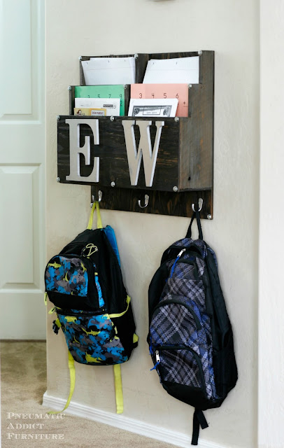 DIY homework and backpack station