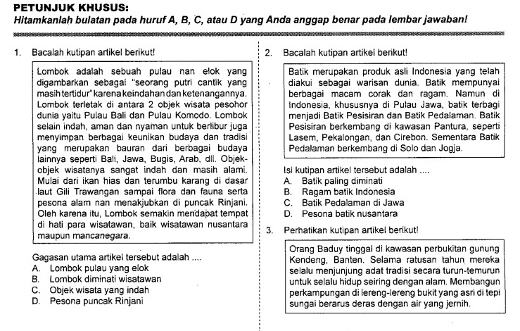 2 Paket Soal UAS Bahasa Indonesia Kelas 9 Semester 2 (Genap) - Kumpulan