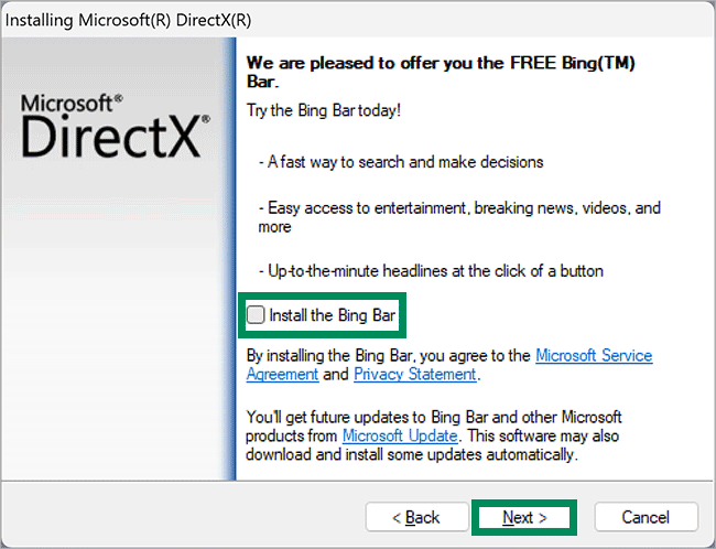 6-Installing-MicrosoftR-DirectXR-Uncheck-Bing-Bar