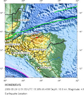 Honduras earthquake May 29, 2009