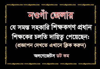 নওগাঁ জেলার প্রধান শিক্ষকের চলতি দায়িত্ব প্রাপ্ত ২৫০ জন সহকারি শিক্ষকের প্রজ্ঞাপন