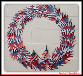 Patriotic Wreath made from Cut Hand Tracings at RainbowsWithinReach "HAND" RoundUP