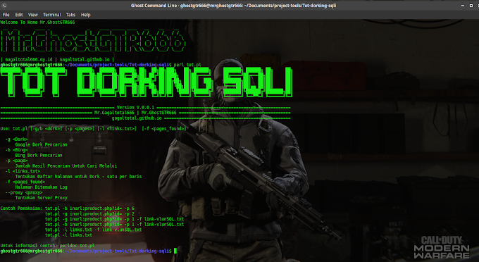 Tot Dorking SQLi - Scanning Dork Vulnerability Web SQL Injection Version 1.0