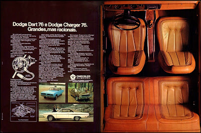 propaganda Dodge Dart e Charger - Chrysler - 1976.  brazilian advertising cars in the 70. os anos 70. história da década de 70; Brazil in the 70s; propaganda carros anos 70; Oswaldo Hernandez;