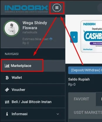 Halaman Utama Indodax