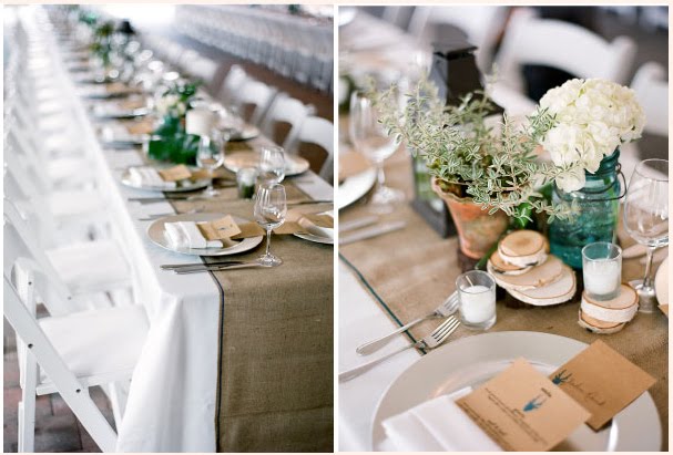 And why not top it off with burlap texture table cloth