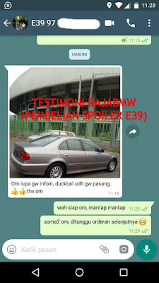 Testimoni Pembelian Spoiler E39 di Rajabmw