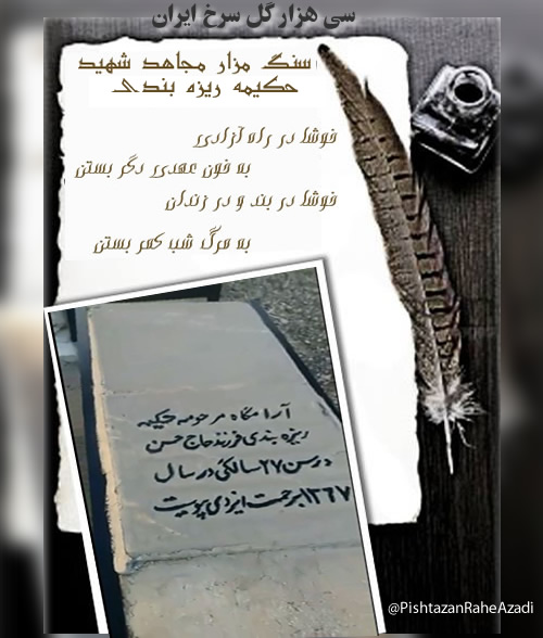عکس سنگ قبر مجاهد شهید مرضیه رحمتی در قتل عام۶۷