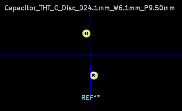 Kicad footprint of capacitor with two pads 