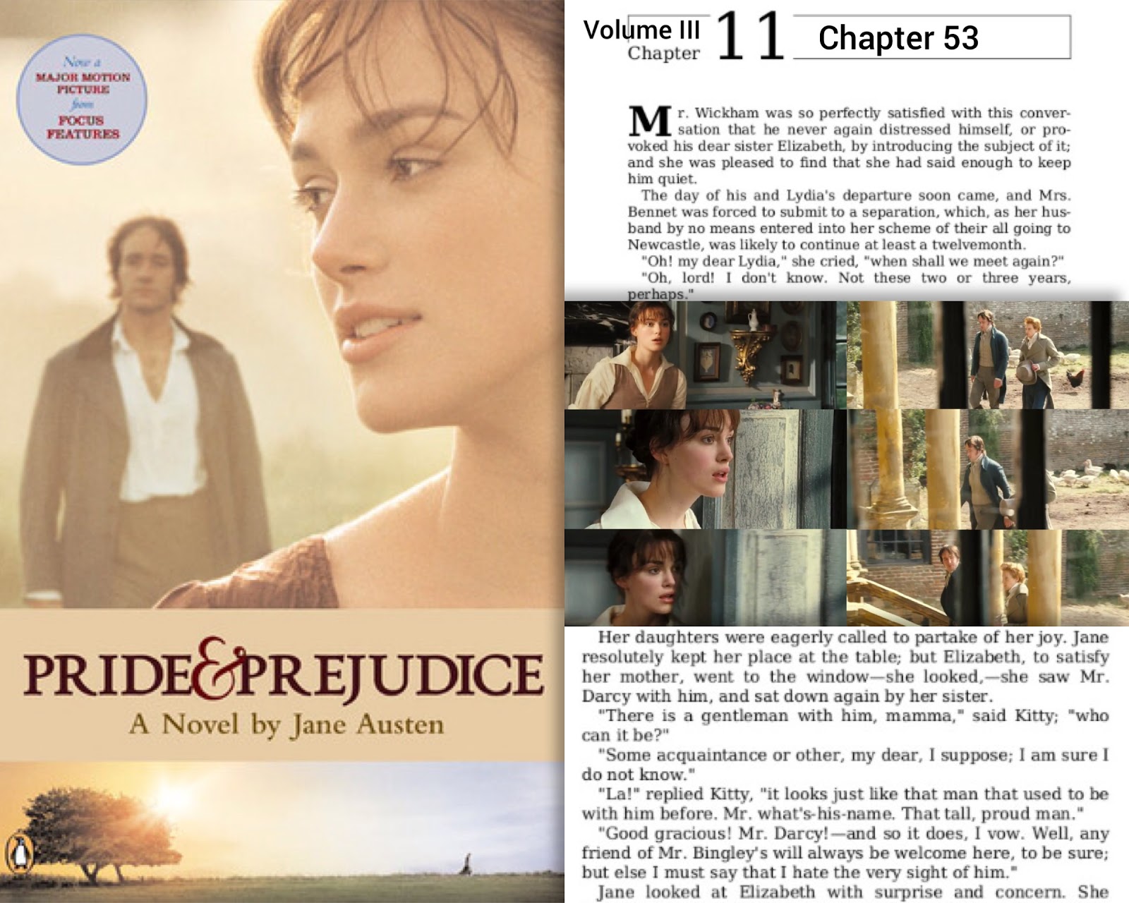 Pride and Prejudice Quotes from Novel to Film (Chapter 53) Pride and Prejudice Quotes from Novel to Film (Chapter 53)