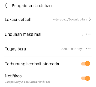 mengubah lokasi download uc browser