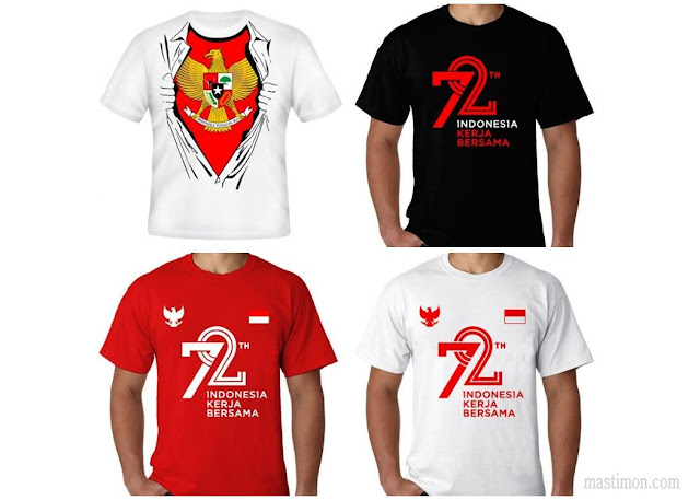 Contoh desain kaos HUT RI ke 74 pada 17 Agustus 2019 yang 