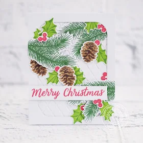 Sunny Studio Stamps: Christmas Trimmings Diamond Embossing Folder Classic Christmas Card by Lexa Levana