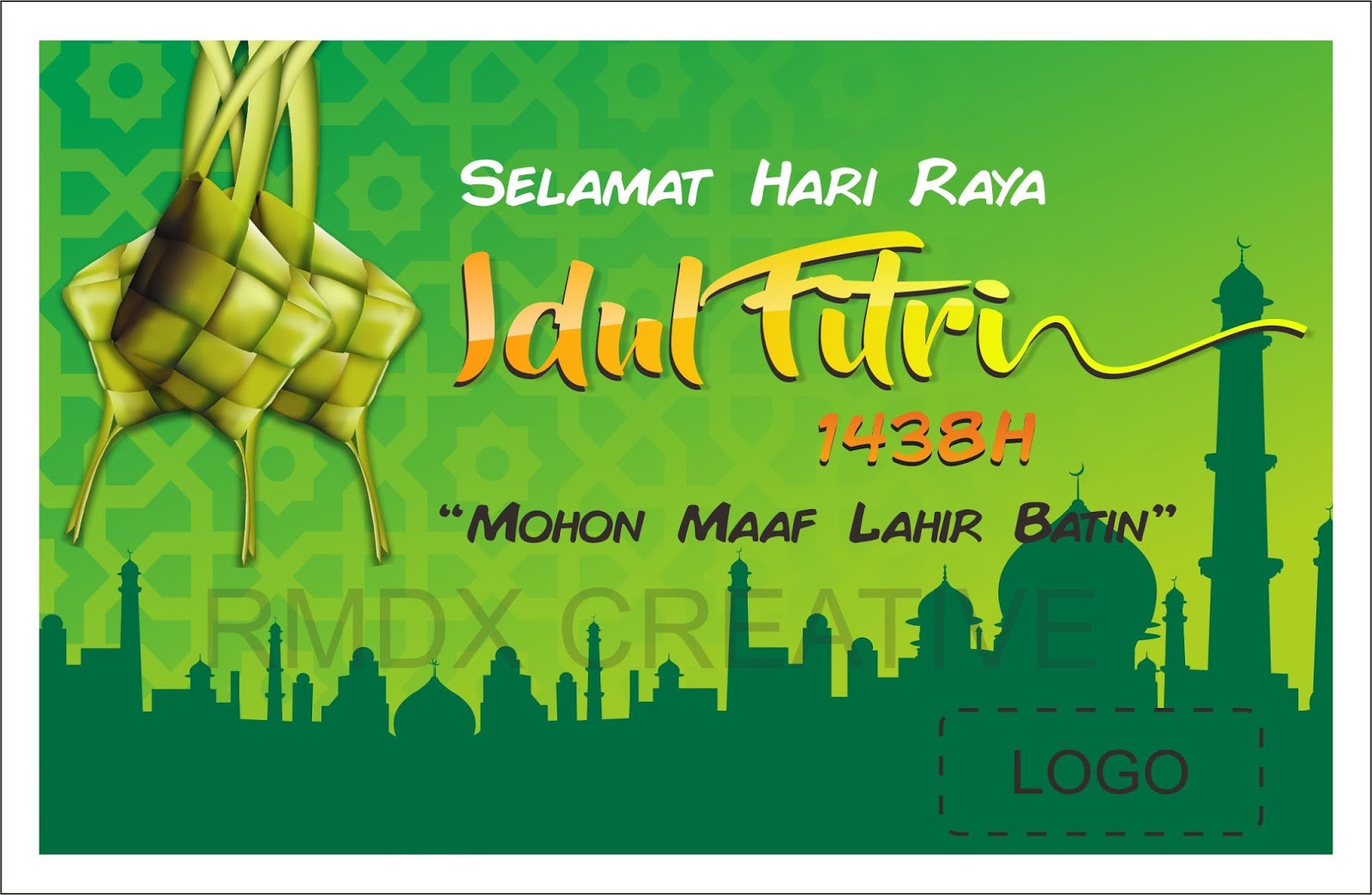 Desain kartu lebaran idul fitri 1438h - RMDX Creative 