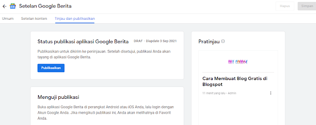 Setelan Google Berita