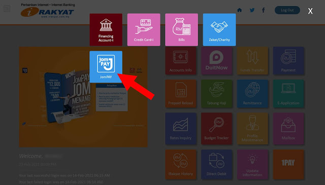 Cara Deposit Duit Guna JomPay Ke Tabung Haji Menggunakan Bank Rakyat (iRakyat)