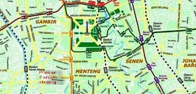Peta Lokasi Pasar Tanah Abang "Blok A-H,Metro,dan Auri 