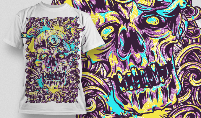 Download Monster Head Desain Kaos CDR File CorelDraw Free Download - Tshirt Design | Design Corel