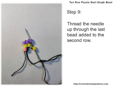 Click the image to view the Two Row or Peyote Start beading tutorial image larger.