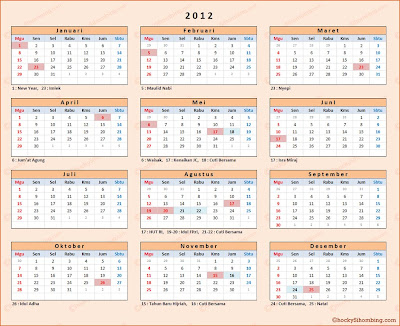 Kalender 2012 indonesia