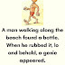 A man walking along the beach