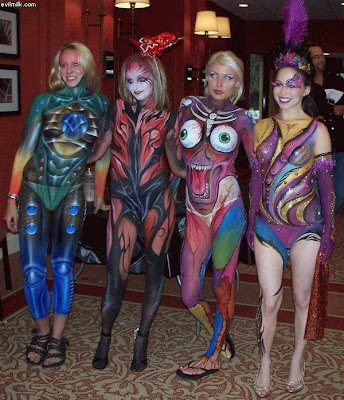 full body painted females