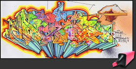 Graffiti Art Alphabet on Colorful Paper