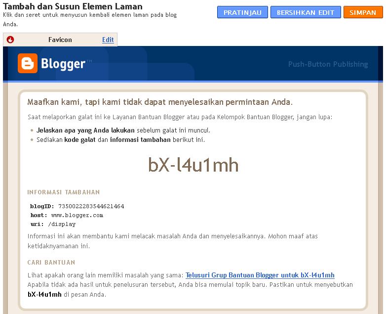 Blogger Error bX-l4u1mh