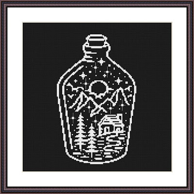 Night at the bottle cross stitch - Tango Stitch