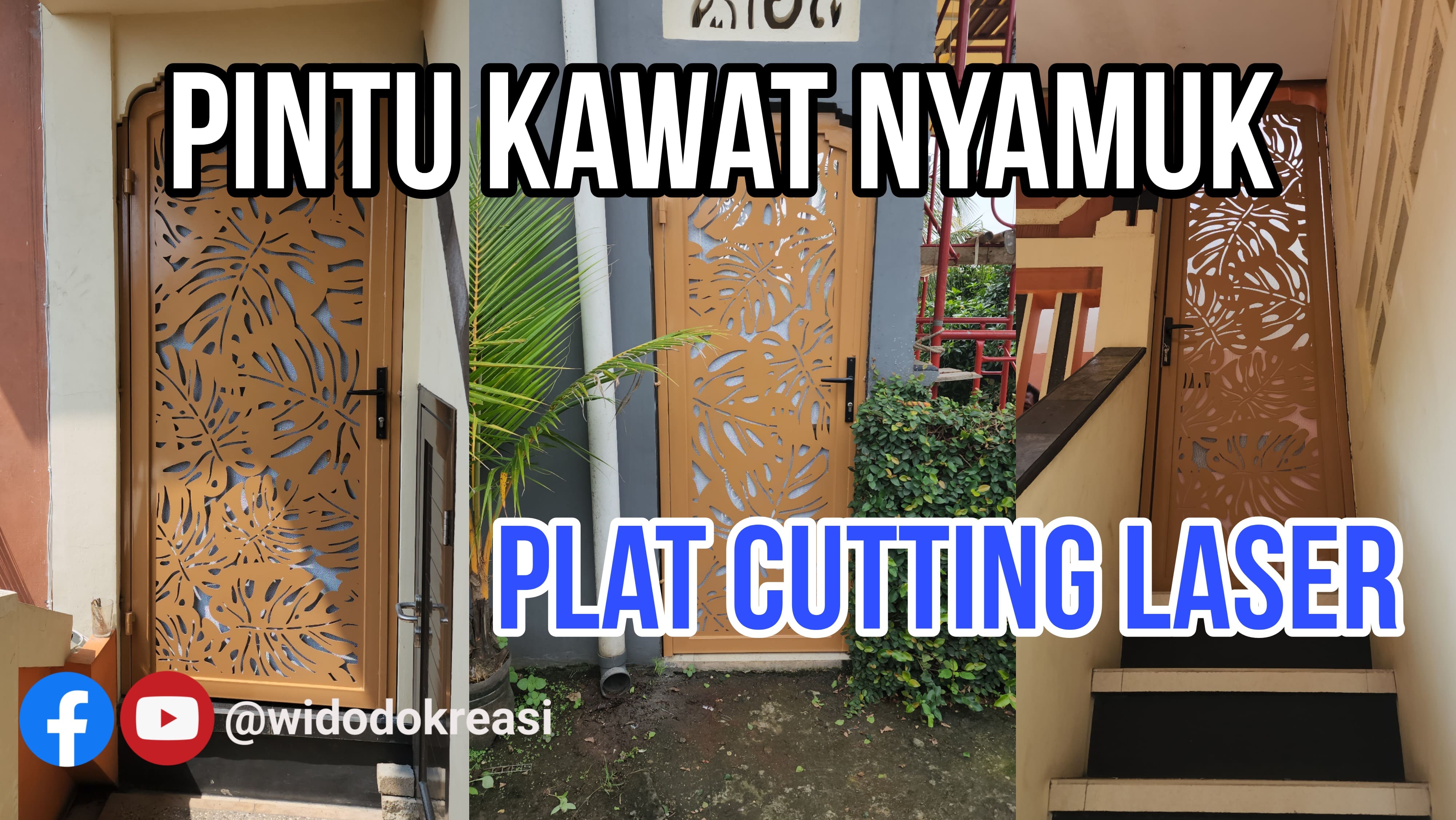 Pintu Kawat Nyamuk Besi Plat Cutting Laser terpasang di Rumah Bu Susi di Citeurep Bogor