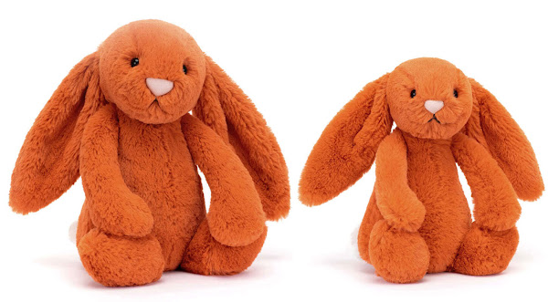 Jellycat Bashful Tangerine Bunnies in medium and small brand new from the Spring 2023 catalogue