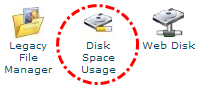 tombol disk space usage