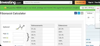 Cara menghitung nilai fibonacci menggunakan tool fibonacci di investing.com